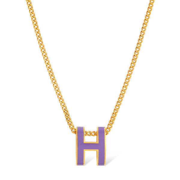 Hermes Mini Pop Purple 18K Gold Necklace