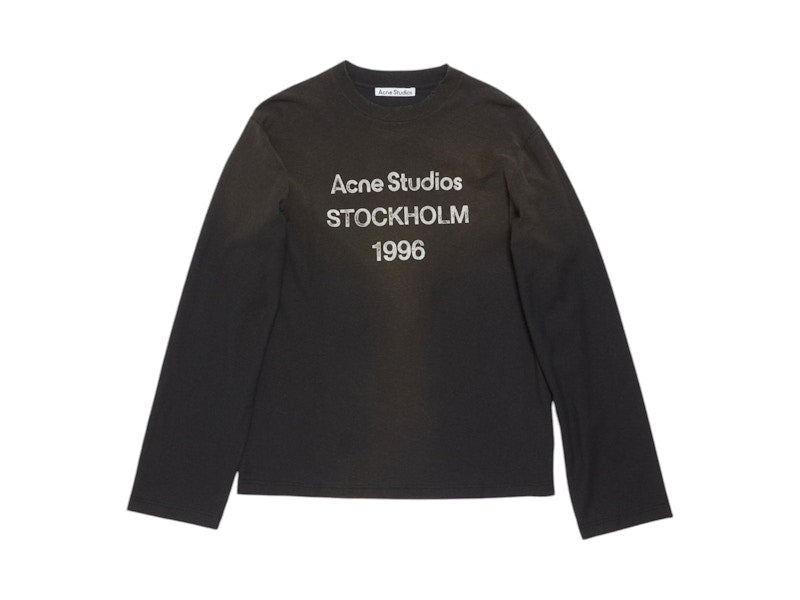 Acne Studios Logo Long Sleeve T-shirt Faded Black